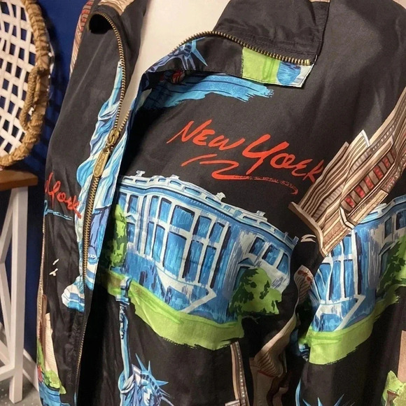 Vintage FU DA SILK New York 100% Silk Zip Up Jacket, Small - Picture 5 of 16